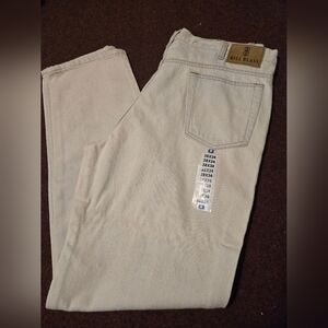 NEW Vintage Bill Blass Men's Jeans Tan with Blue Tone 38x34